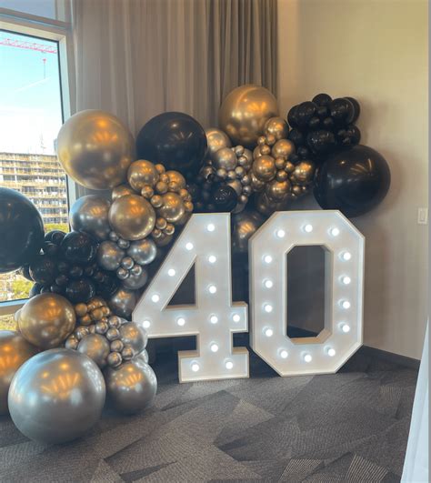 Marquee Numbers With Balloon Garland