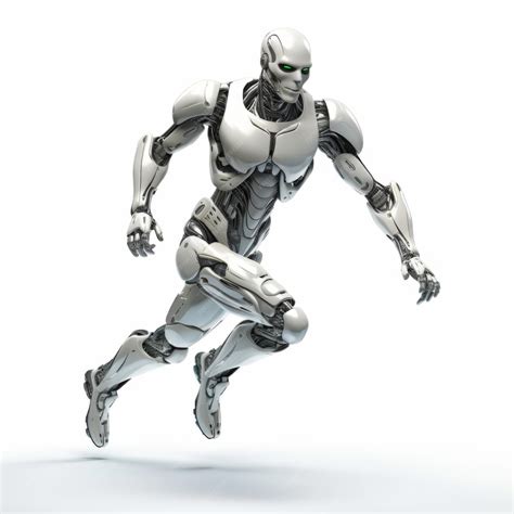 Premium Photo Robot Man Running Isolated On White Background