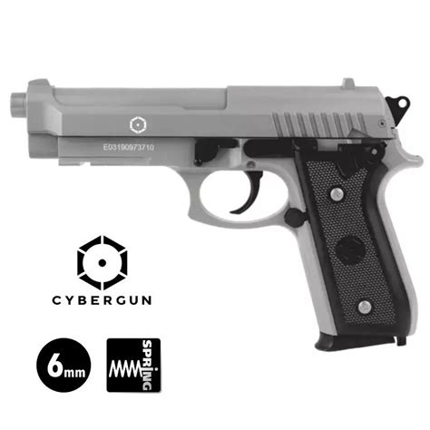 Cybergun Pt Airsoft Pistol Silver Fixed Slide Mm Bb Spring J