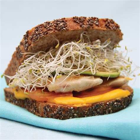 Receta De Sandwich De Pollo Mayonesa Vegetal Tomate Palta Y Brotes