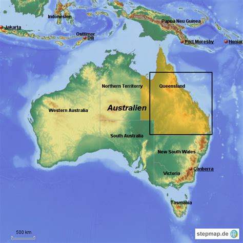 StepMap Australien komplett Landkarte für Australien