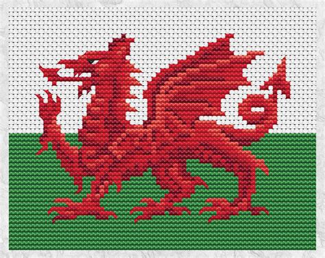 Welsh Dragon cross stitch pattern – Climbing Goat Designs