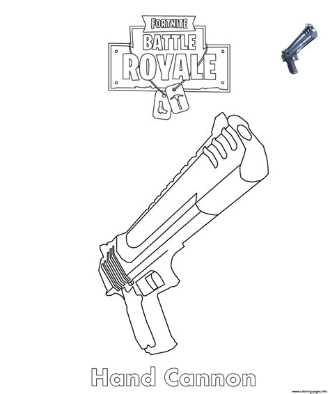 Hand Cannon Fortnite Battle Royale Coloring Page Printable