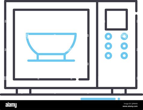 Icono De L Nea Del Horno De Microondas S Mbolo De Contorno