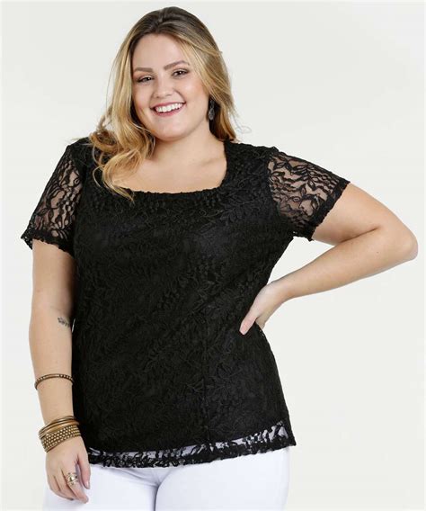 Modelo De Blusa De Renda Plus Size Vários Modelos