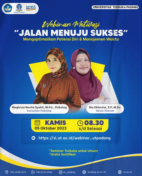 Webinar Motivasi Jalan Menuju Sukses Mengoptimalkan Potensi Diri