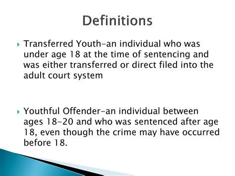 A Decade Of Youthful Offender Supervision Ppt Download