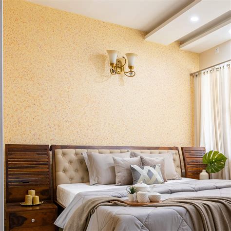 Warm-Toned Wallpaper Design For Bedrooms | Livspace