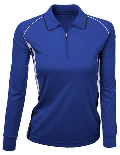 Xpril Womens Coolon Fabric Zip Up Point Golf Polo Shirts