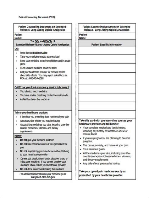 FREE 5+ Patient Counseling Forms in PDF | Ms Word
