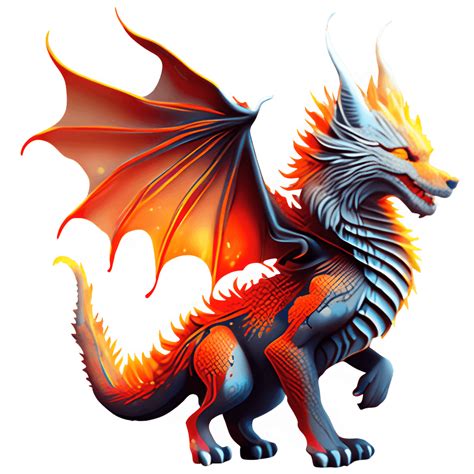 Dragon Wolf Hybrid Fire Graphic · Creative Fabrica