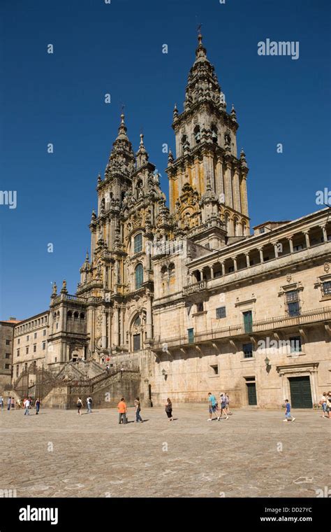 Cathedral Of Saint James Plaza Del Obradoiro Old City Santiago De