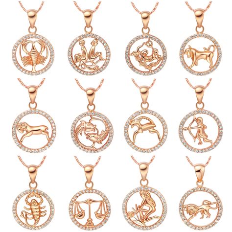 Necklace Fashion Zircon Jewelry Chain Rose Gold Color Female Twelve