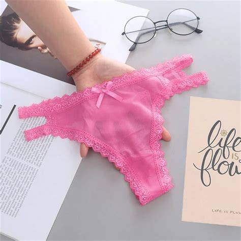 Sexy Lingerie G String Summer Thin Panties Hollow Out Lace Seamless Underwear Low Waist