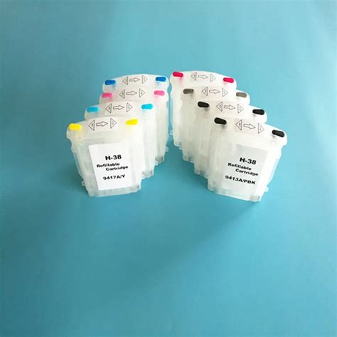 8color 28ml 38 Empty Refill Ink Cartridge With Auto Reset Arc Chips For