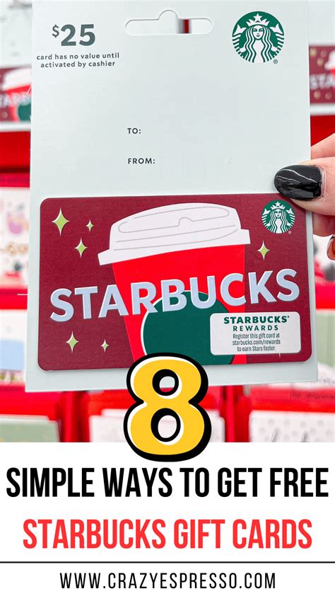 8 Simple Ways to Get Free Starbucks Gift Cards - Crazy Espresso