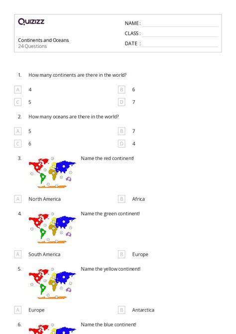 50+ Geography worksheets for 8th Class on Quizizz | Free & Printable