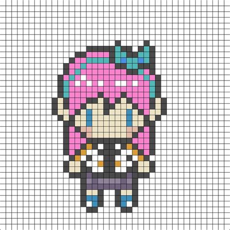 Omori Real World Aubrey Kandi Pattern | Pixel art grid, Perler patterns ...