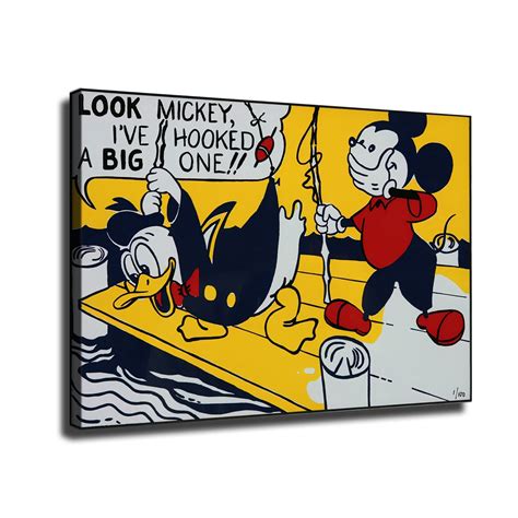 Roy Lichtenstein Look Mickey Hd Print On Canvas Etsy