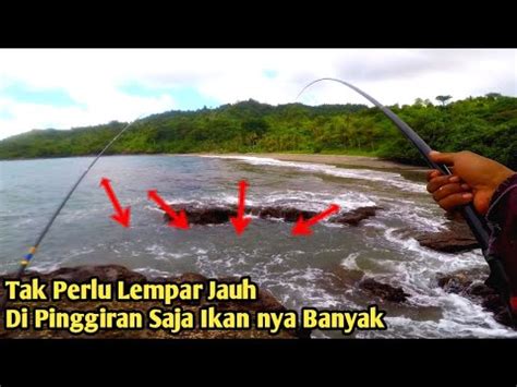 FULL STRIKE Mancing Pakai Joran Tegek Di Pinggiran Laut Dapat