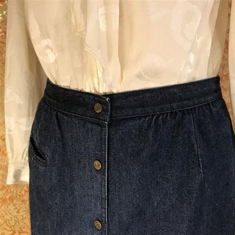 S Vintage Skirt Denim Skirt S Liz Claiborne Denim Snapfront Skirt