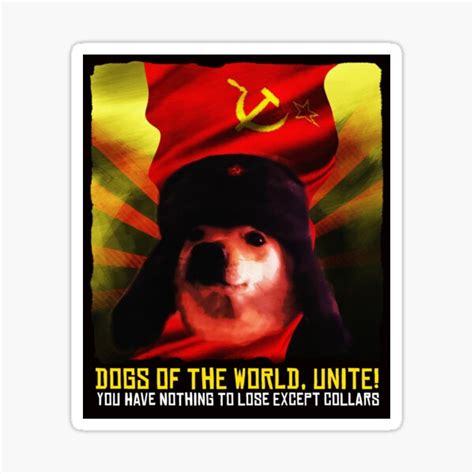 "Communist Comrade Doggo Meme Funny Doge dog Jimbo with Russia Sickle ...