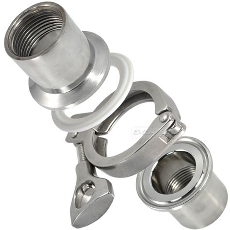 Pcs Dn Sanitary Female Threaded Ferrule Pipe Fittings Tri