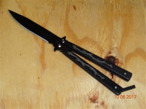 Balisong 9 Black Dragon Butterfly Knife Black Drop Point