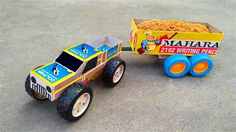 How To Make Matchbox Truck With Trolley At Home Diy Matchbox Truck