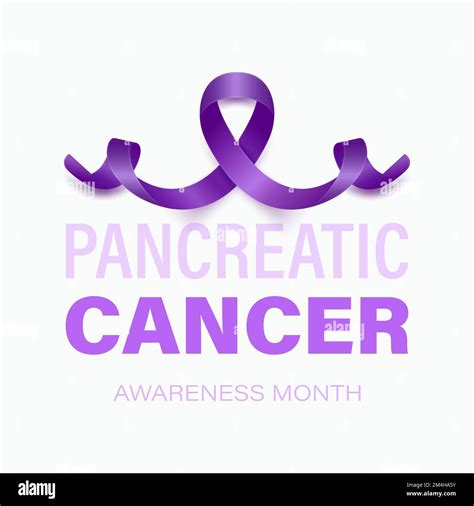 Pancreatic Cancer Banner Card Placard With Vector D Realistic Purple