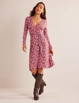 Nina Jersey Midi Dress Hot Pepper Tulip Bloom Boden US