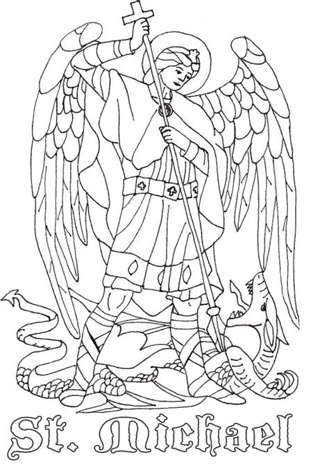 Saint Michael The Archangel Prayer Coloring Page Printable Coloring