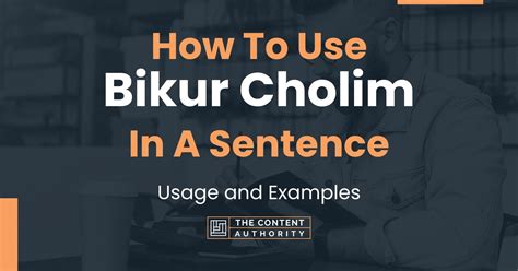 How To Use Bikur Cholim In A Sentence Usage And Examples