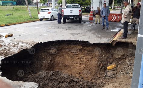 Se forma socavón en calle de Ciudad Madero 5 de septiembre 2022