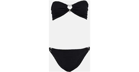 Hunza G Nicole Embellished Bikini In Black Lyst