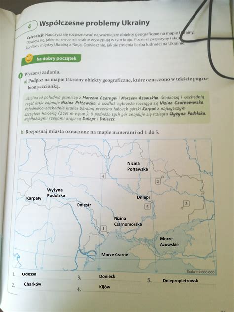 Podpisz Na Mapie Ukrainy Obiekty Geograficzne Kt Re Oznaczono W Tek Cie