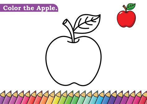 Apple coloring page. isolated coloring book. color pages for kids ...