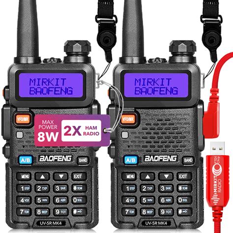 Mirkit X Ham Radios Baofeng Uv R Mk Watt Max Power Two Way