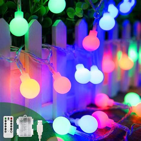 Battery Operated Usb 2 In 1 String Lights 40ft 100 Led Globe String