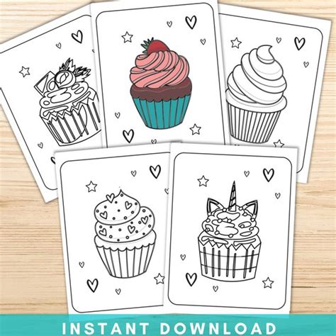 Cupcake Coloring Pages, Printable Coloring Pages, Cupcake Birthday