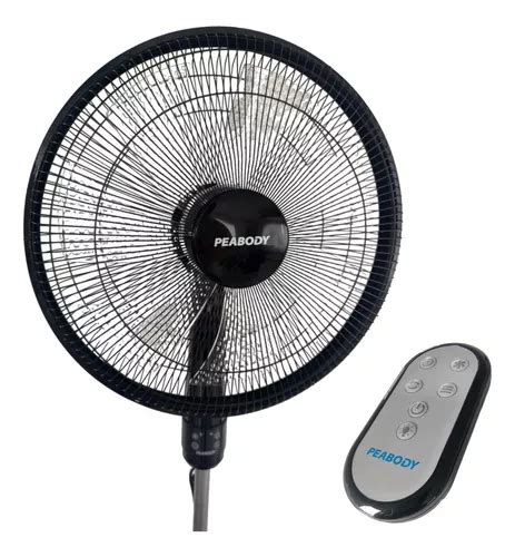 Ventilador brisador Peabody PE VPDC1625 negro con 7 aspas de plástico