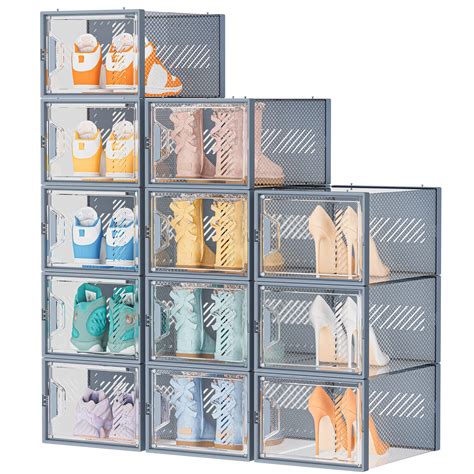 Simpdiy Shoe Storage 12 Pack Large Shoe Organizer For Closet Shoe