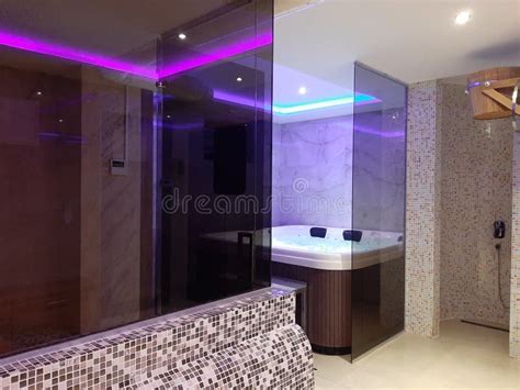 Modern Bathroom with Jacuzzi Stock Image - Image of relax, bath: 305634111