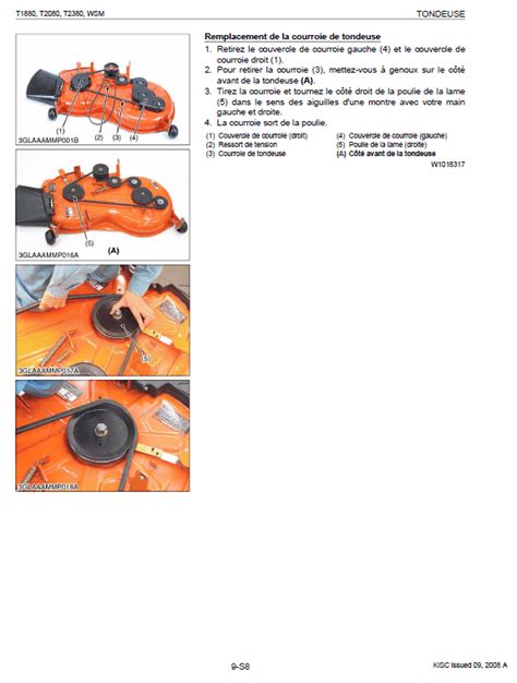 Kubota T1880 T2080 T2380 Tractor Mower Workshop Repair Manual