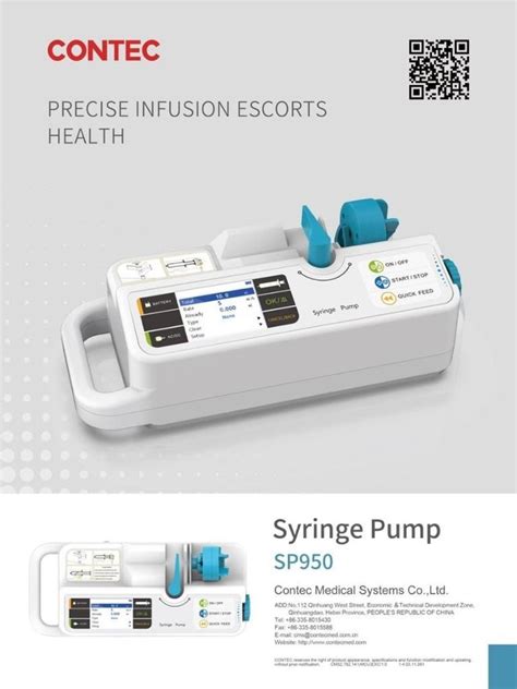 CONTEC Syringe Pump SP950 For Bulk Fluid Injection Syringe Size 10