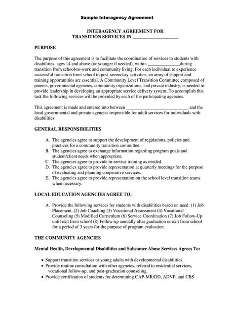 Fillable Online Circles Uncc Sample Interagency Agreement Circles