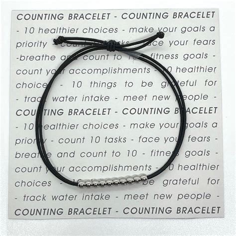 Counting Bracelet 10 Sliding Stainless Steel Beads Mindfulness Etsy