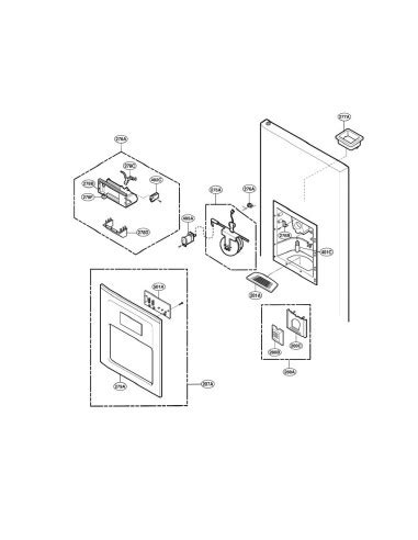 Platine affichage distributeur glaçons Réfrigérateur LG Le SAV