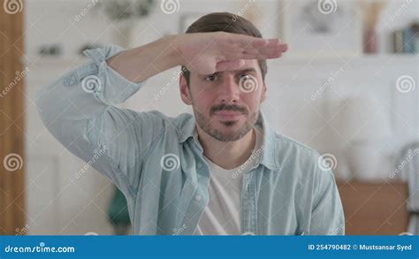 Portrait Of Young Man Looking Around Searching New Path Stock Footage