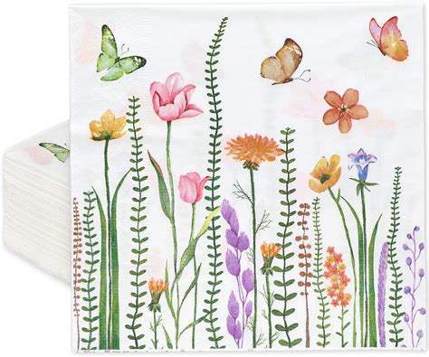 Amazon AnyDesign 80 Pack Floral Luncheon Napkins Disposable Spring